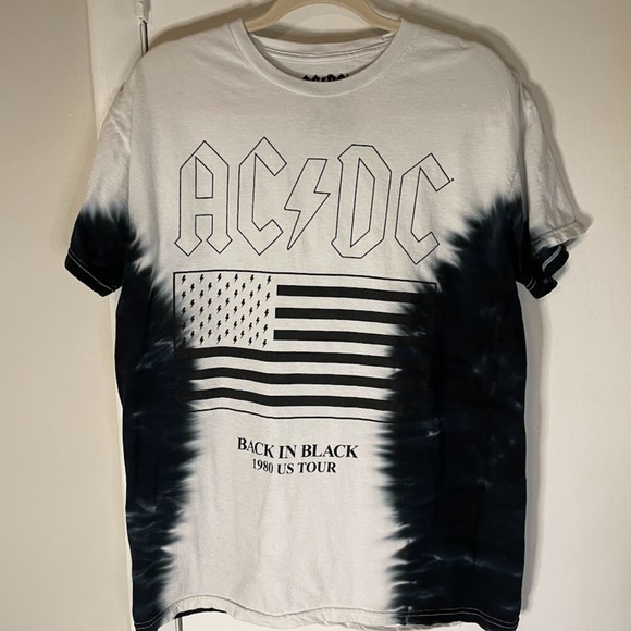 AC/DC Back in Black 1980 US Tour 100% Cotton - Picture 1 of 3